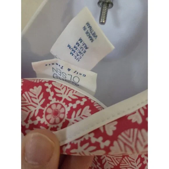 Sigrid Olsen Pink White Pleated Tennis Golf Mini Dress W Shorts Mandala M NWOT - Picture 6 of 11